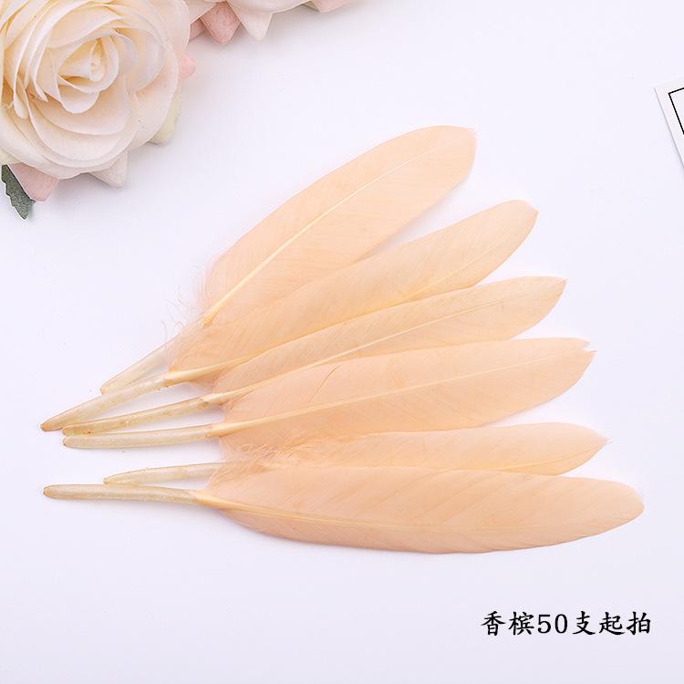 50Pcs20 Colors Colored Goose Feather Small Straight Knife Feather Diy Colored Feather Kindergarten Handmade Feather