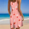 Women's Beach Dress Mini Dress  Cherry  Print Casual Modern Dress Sleeveless Loose Fit Outdoor Daily Summer