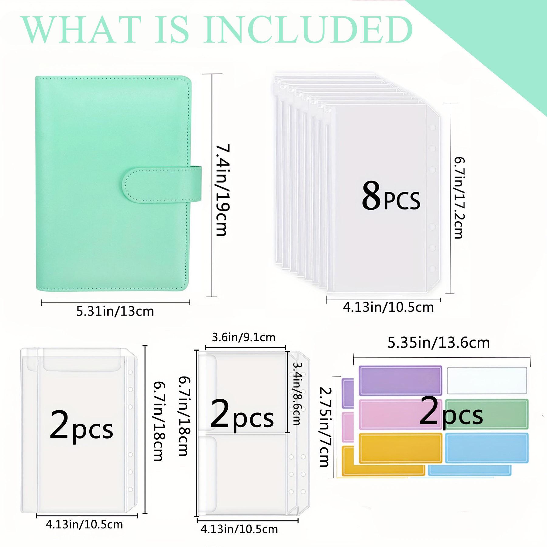 A6 Macaron Notebook: PU Leather Loose-leaf Binder with Zipper Pocket for Cash Budget Planning