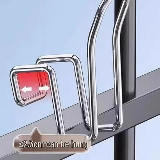 

Stainless Steel Outdoor Shoe Drying Rack with Hooks for Balcony and Sandals