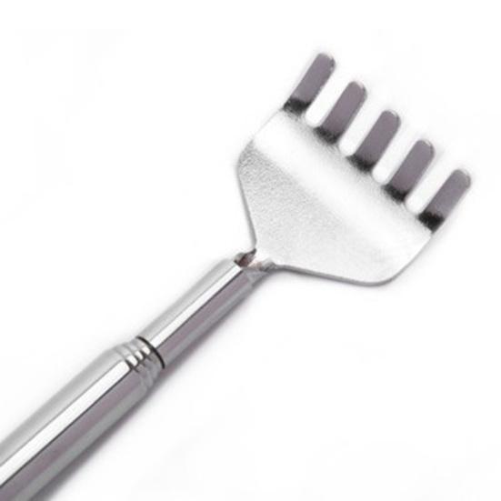 Stainless Steel Extendable Back Scratcher Portable Hard-to-Reach Areas Five-Teeth Telescoping Handle Back Scratcher Massager Tools