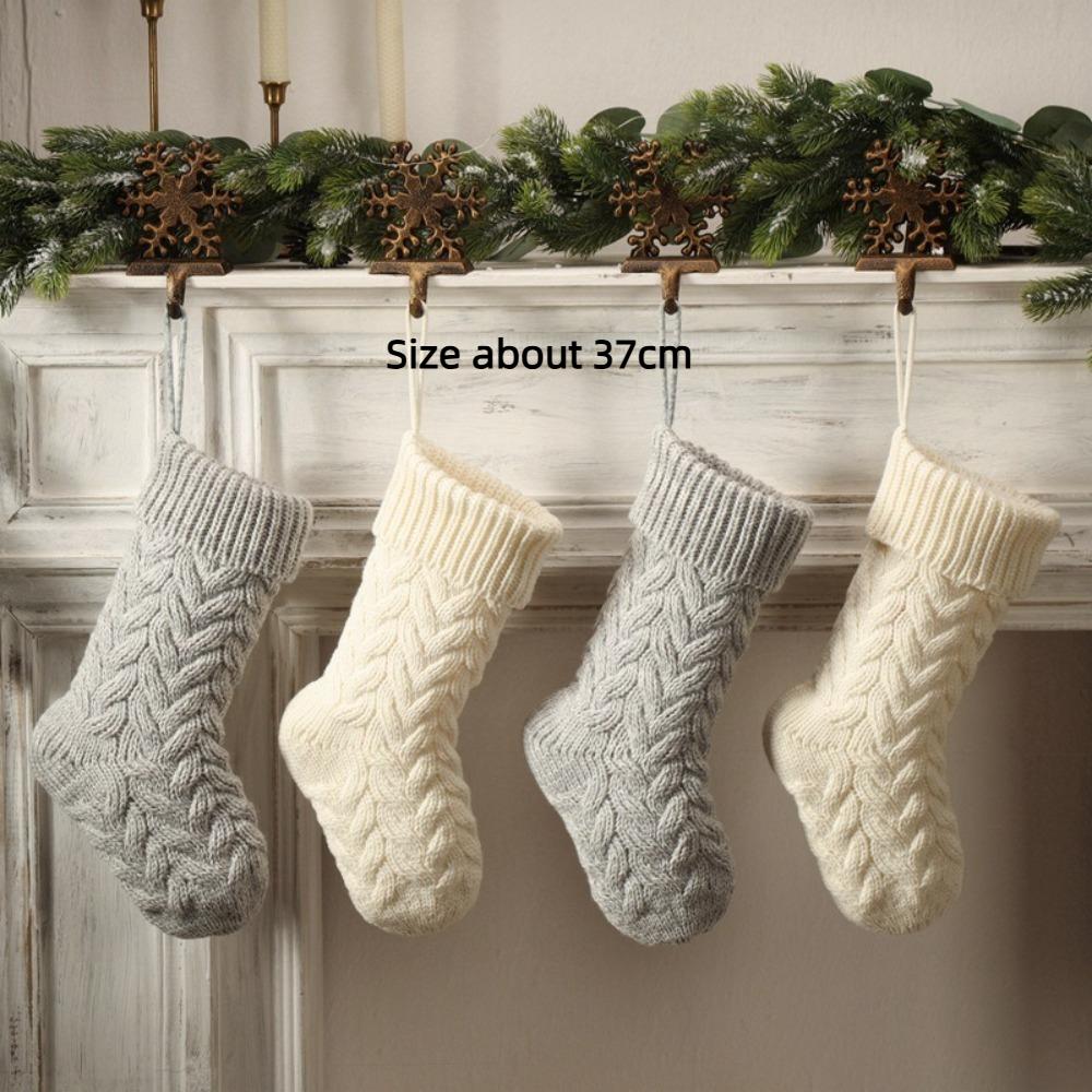Knitted Christmas Sockings Santa Socks Christmas Decorations  Festive Supplies