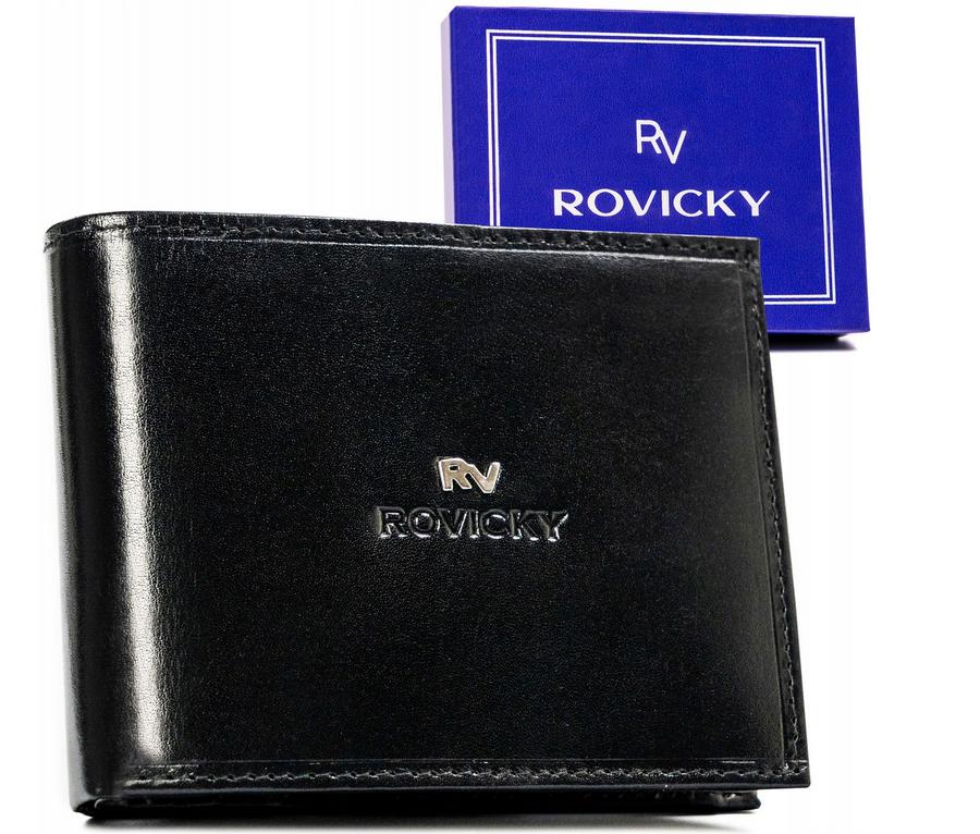 Pojemny zgrabny męski skórzany portfel od Rovicky