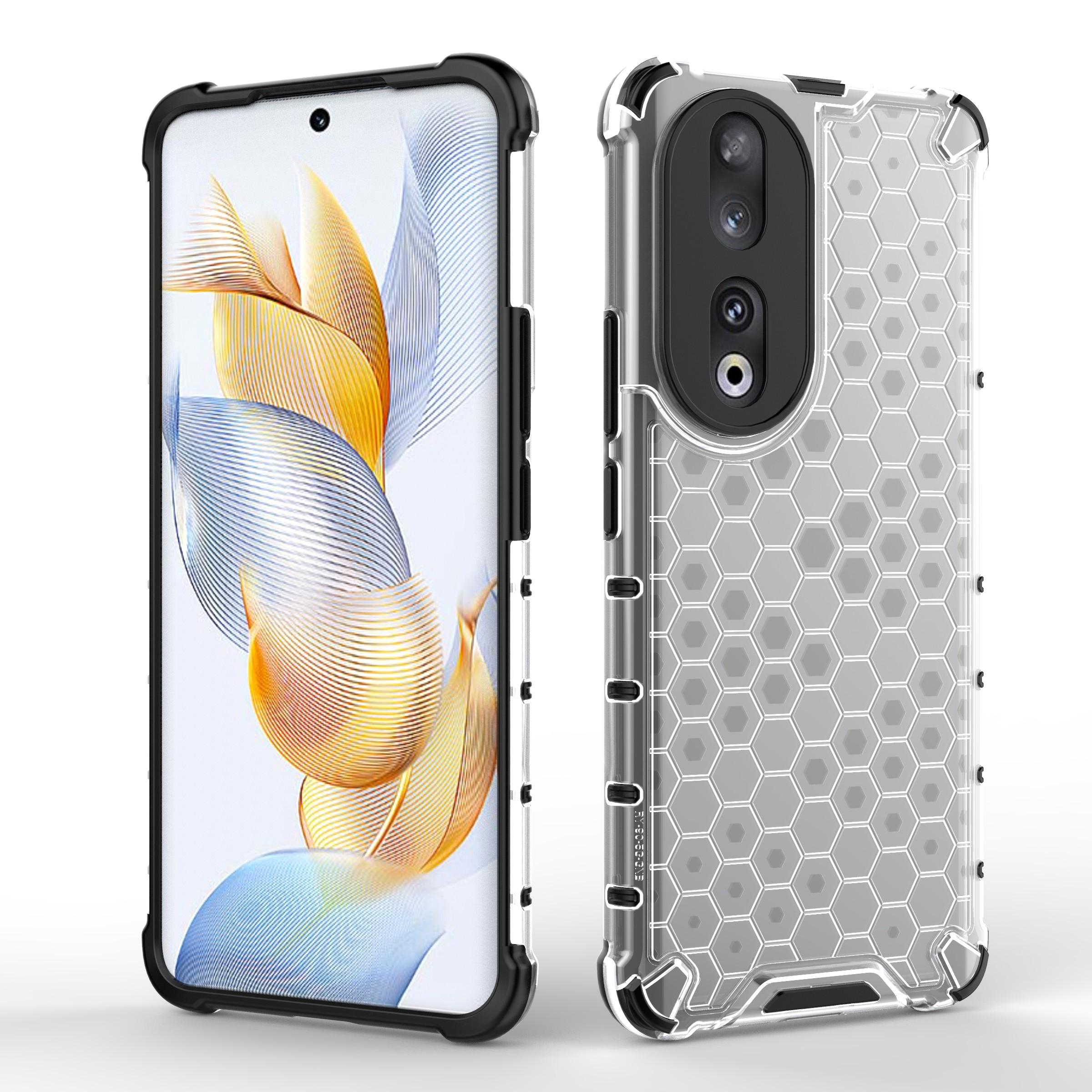 

For Honor 90 Case Honeycomb Texture TPU+PC Drop-proof Phone Cover Black