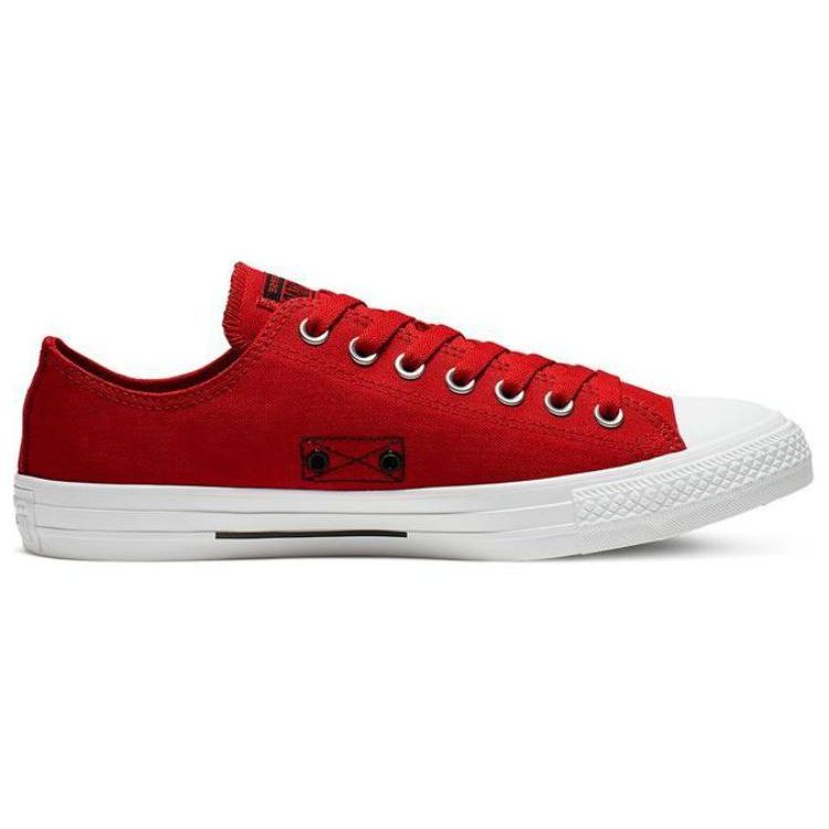 Converse Chuck Taylor All Star Flight School Low Top Black Stripe Casual Low-Top Canvas Shoes Unisex Sneaker Red White 165739C