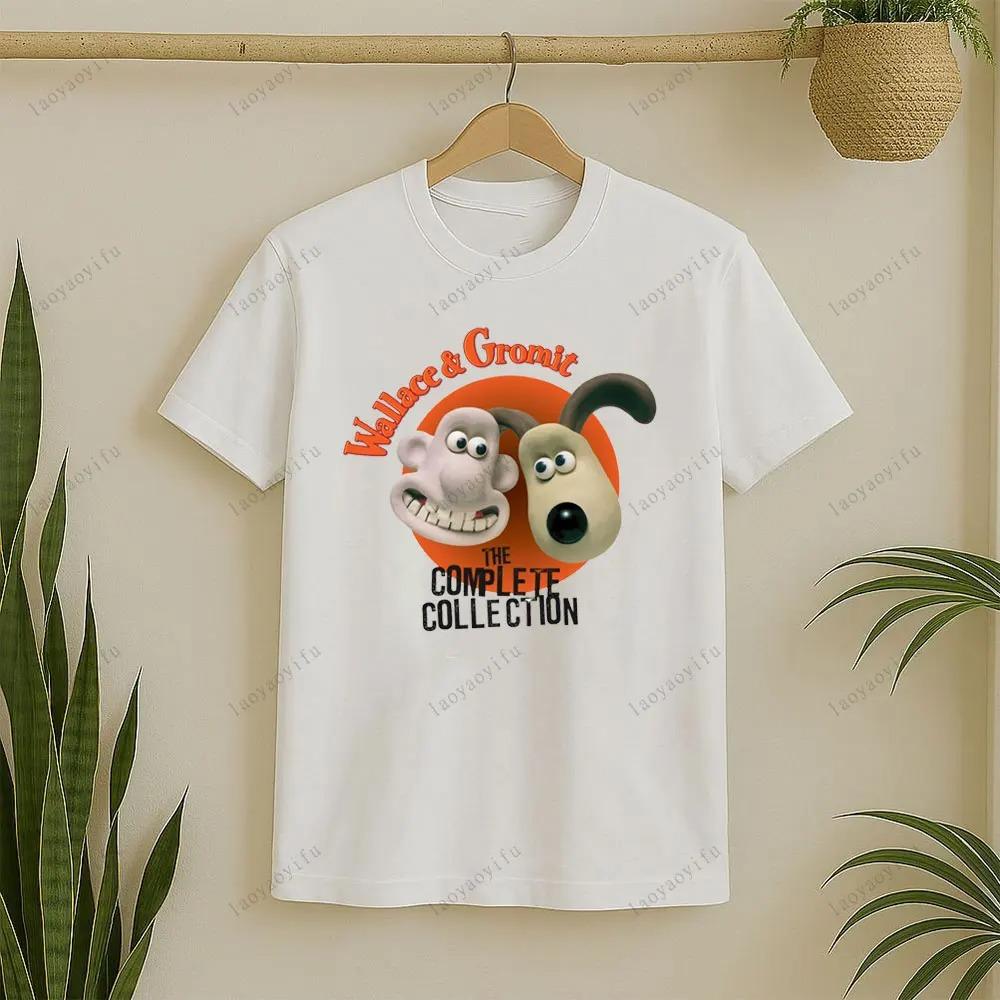 Potištěné tričko Wallace a Gromit Štěně dělá gesto srdce Pánské tričko Letní kulatý výstřih Vysoká kvalita Krátký rukáv