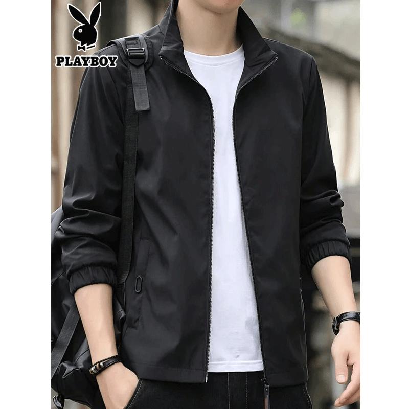 PLAYBOY Men's Spring/Autumn Stand-Collar Business Casual Jacket