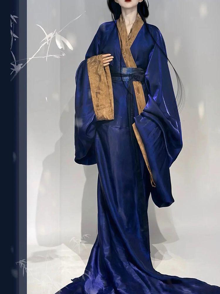 Zhi Jin Zeit der Streitenden Reiche Hanfu: Super Feenhafte Reproduktion mit geradem Saum - Absolut wunderschöner Umhang im chinesischen Stil