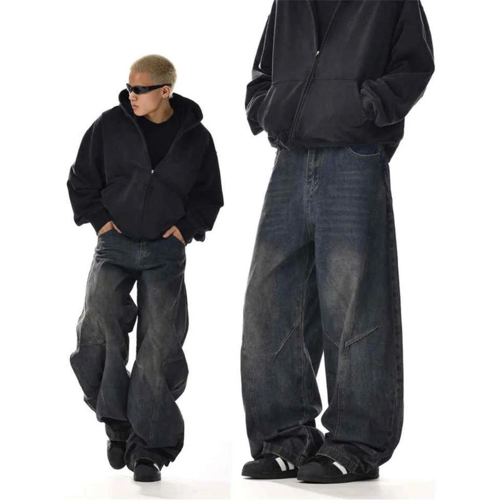 Y2K Baggy Jeans Unisex Trendy Casual Wide-Leg Denim Pants High Street Quality American Style Streetwear Oversize Trousers