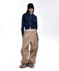 Aleseueseussi Incision Jacquard Mixed Pants - Beige