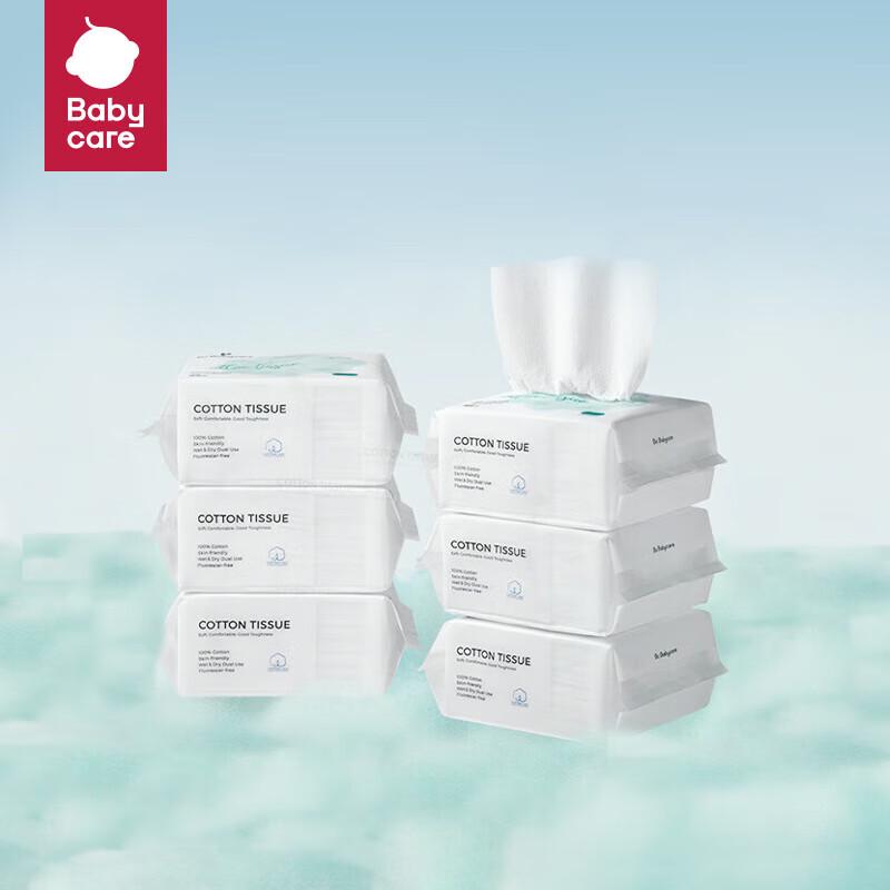 Babycare Cotton Soft Dry & Wet Wipes, 6-Pack