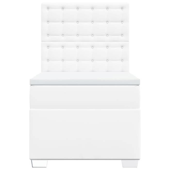 Maison Exclusive - Sommier à lattes de lit avec matelas Blanc 100x200cm Similicuir