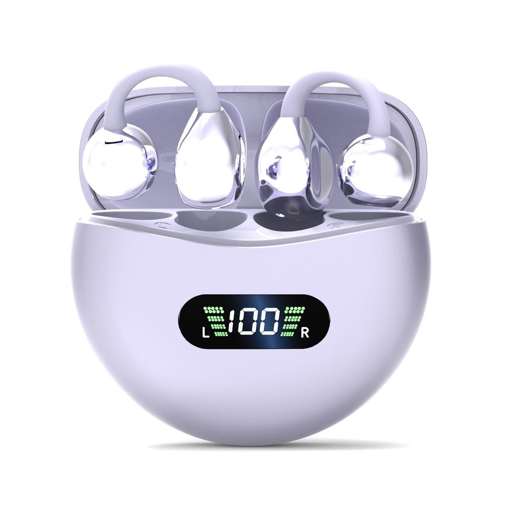 Bluetooth Wireless Ear Cuff for Listening While Doing Other Sports Ear Open Ear No Ear ENC Digital LED Battery Level Indicator Earbuds, Style, Things,