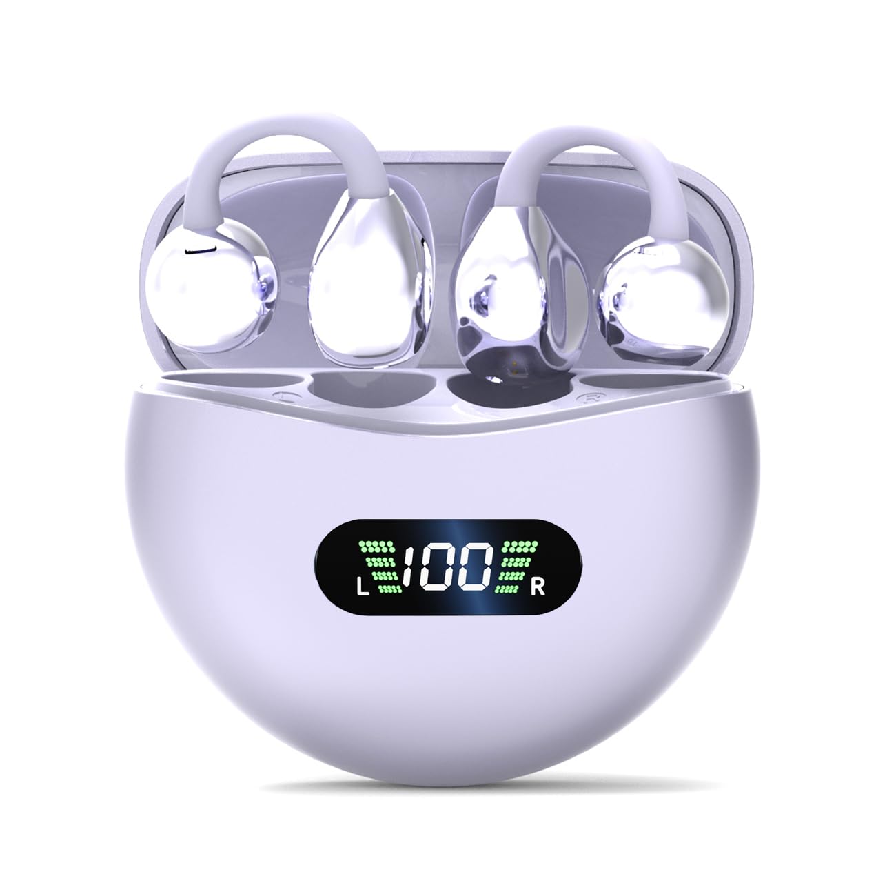 

Bluetooth Wireless Ear Cuff for Listening While Doing Other Sports Ear Open Ear No Ear ENC Digital LED Battery Level Indicator Earbuds, Style, Things,