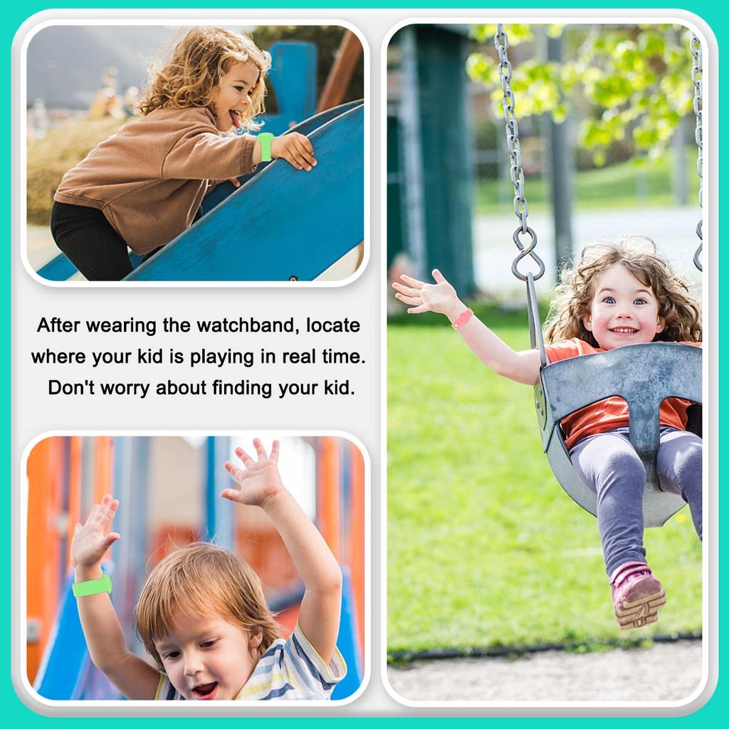 SUIHUOJI Airtag Bracelet for Kids Waterproof Silicone Wristband Full Case Cover for Apple Airtag