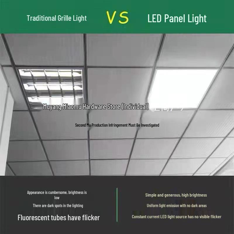 600x600 LED Recessed Ceiling Light Panel for Office