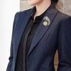 Luxury Copper Zircon Pearl Cheetah Brooch for Men and Women - Elegant Accessory for Suits and Shirts