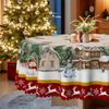 Weihnachtstischdecke, Schneehütte Cartoonmuster Wasserdichte Esstischdecke, Couchtischdecke Stoff