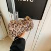 Retro Leopard Print Bag Women's 2025 Autumn New Fashion Diamond-encrusted Dinner Bag Foreign Style Chain Single Shoulder Crossbody Armpit Bag