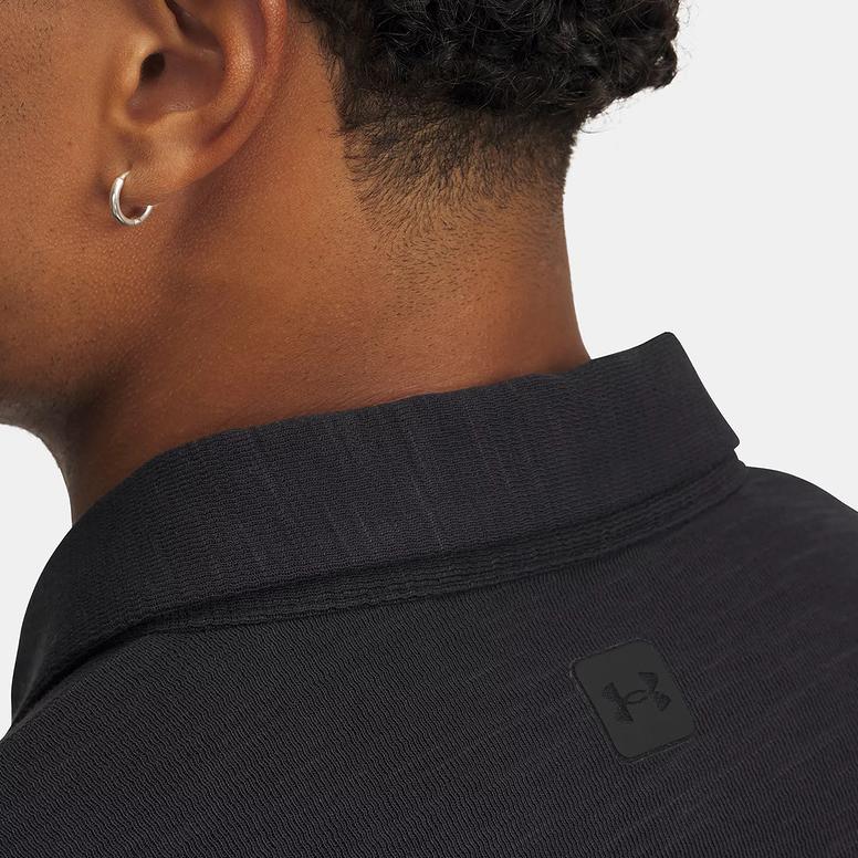 Under Armour Meridian Soft Series Solid Color Breathable Versatile Short Sleeve Polo Shirt Men Polo Shirts Black 6005521-001