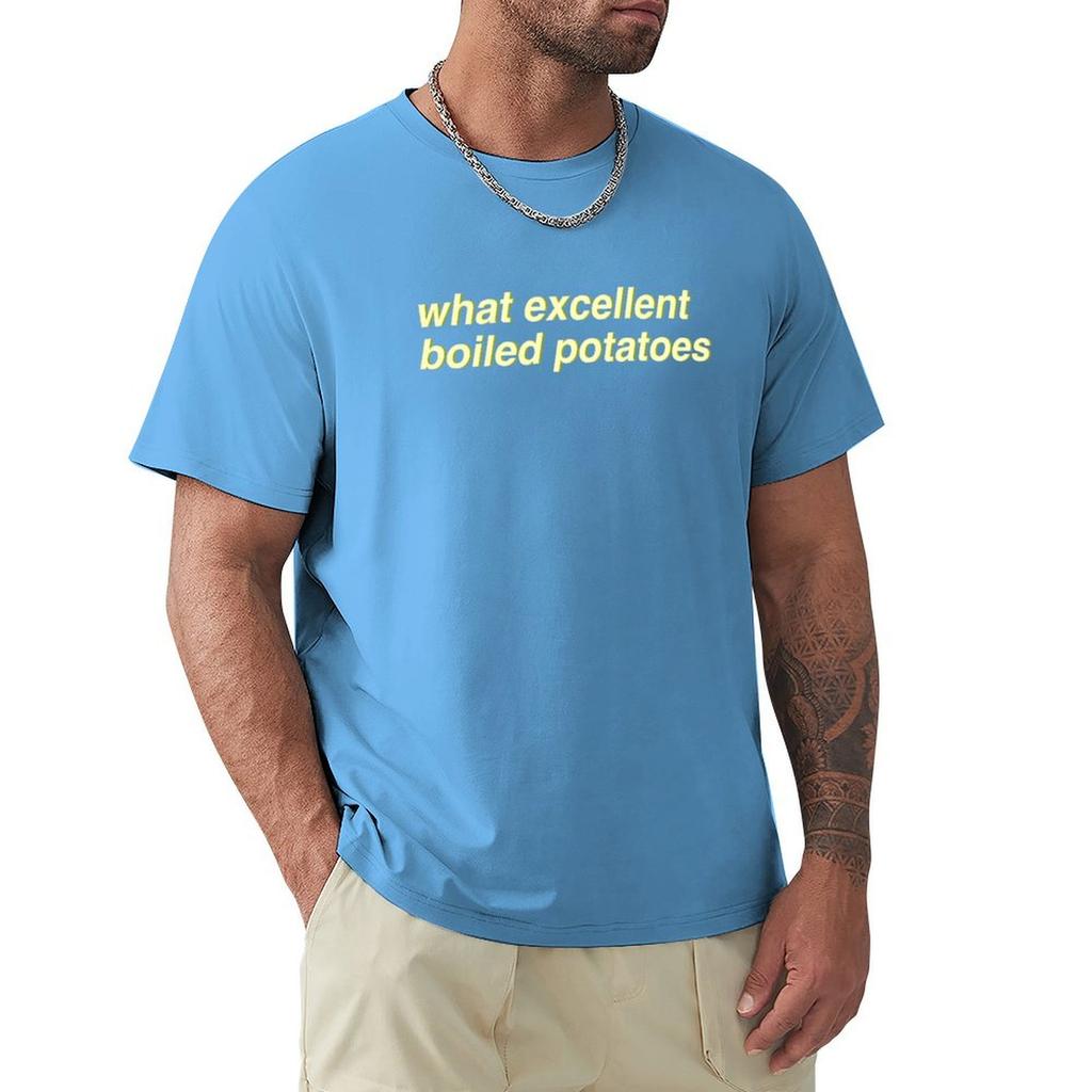 Pride & Prejudice - What Excellent Boiled Potatoes (Yellow) T-Shirt Plus Size Tops Plain Mens Graphic T-Shirts Pack