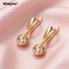 SIMJOO Rose Gold Color Fashionable Geometric Shape Noble Women's Stone Earrings Pendants