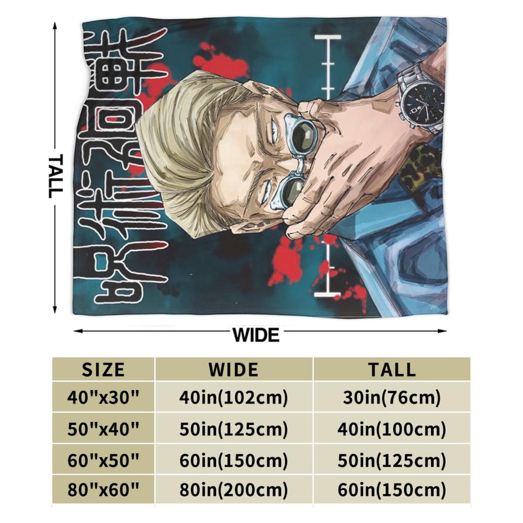 Nanami Kento Jujutsu Kaisen Blanket Flannel Gojo Satoru Sorcery Fight Super Soft Throw Blanket for Bedding Couch Bedroom Quilt