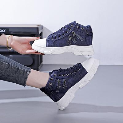 Canvas Shoes Women's 2025 New Spring Platform Muffin High-top Shoes Denim Martin Sneakers XQ-SX-F01