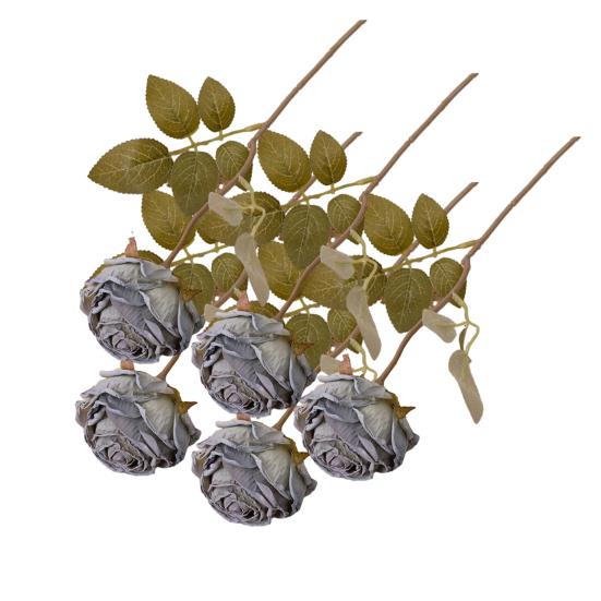 5Pcs Simulation Rose Realistic Faux Burnt Edge Rose Vibrant Colored Artificial Flowers for Home Decor Adult Sex Wear