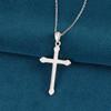 S925 Sterling Silber Europäischer Hip Hop Kreuz Anhänger Diamant Schlüsselbein Halskette