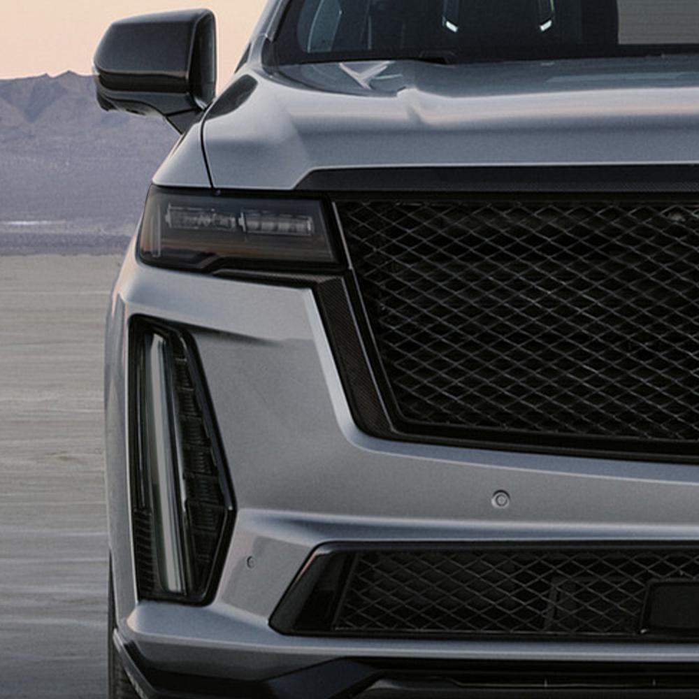 High-Gloss Smoke Black TPU Headlight Protective Film for Cadillac Escalade /IQ Pre-Cut PPF Anti-Scratch Vinyl Wrapping Kit