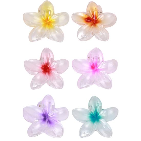 Kvinner Blomsterform Hårklo Anti-skli Design Gradient Farge Hårklemme Dusj Bading Tilbake Hode Haisklips Stylingtilbehør