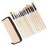 Paint Brush Sets Multimodal Nylon Hair Oil Paint Brushes with Yellow Brush Storage Bag for Oil Watercolor Painting