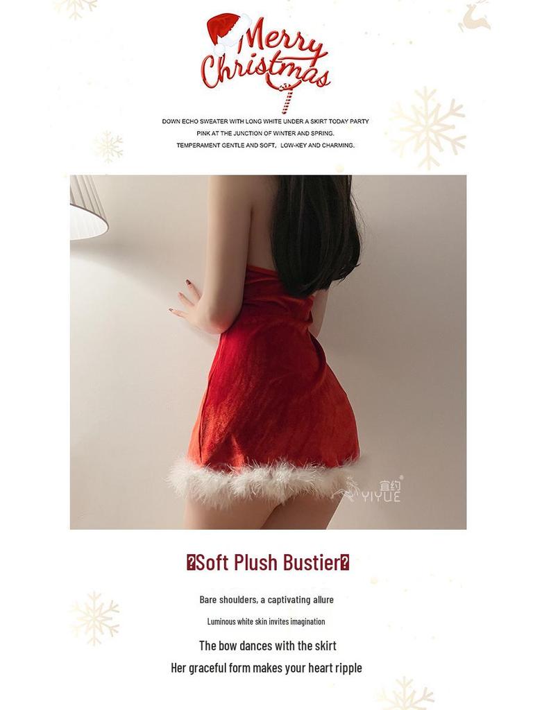 Yi Yue Christmas Lingerie Sexy Camisole Nightgown Temptation Role Play Set