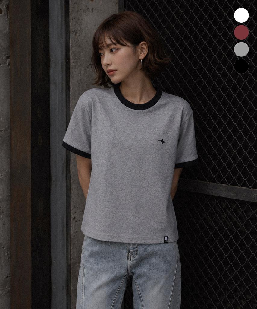 GHOST REPUBLIC Crop Ringer Short Sleeve T-Shirt 4 Colors Gt-394