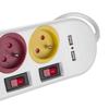 Rallonge électrique - maclean - mce229 - 4 prises + 2xusb - interrupteurs individuels - 1,5m blanc