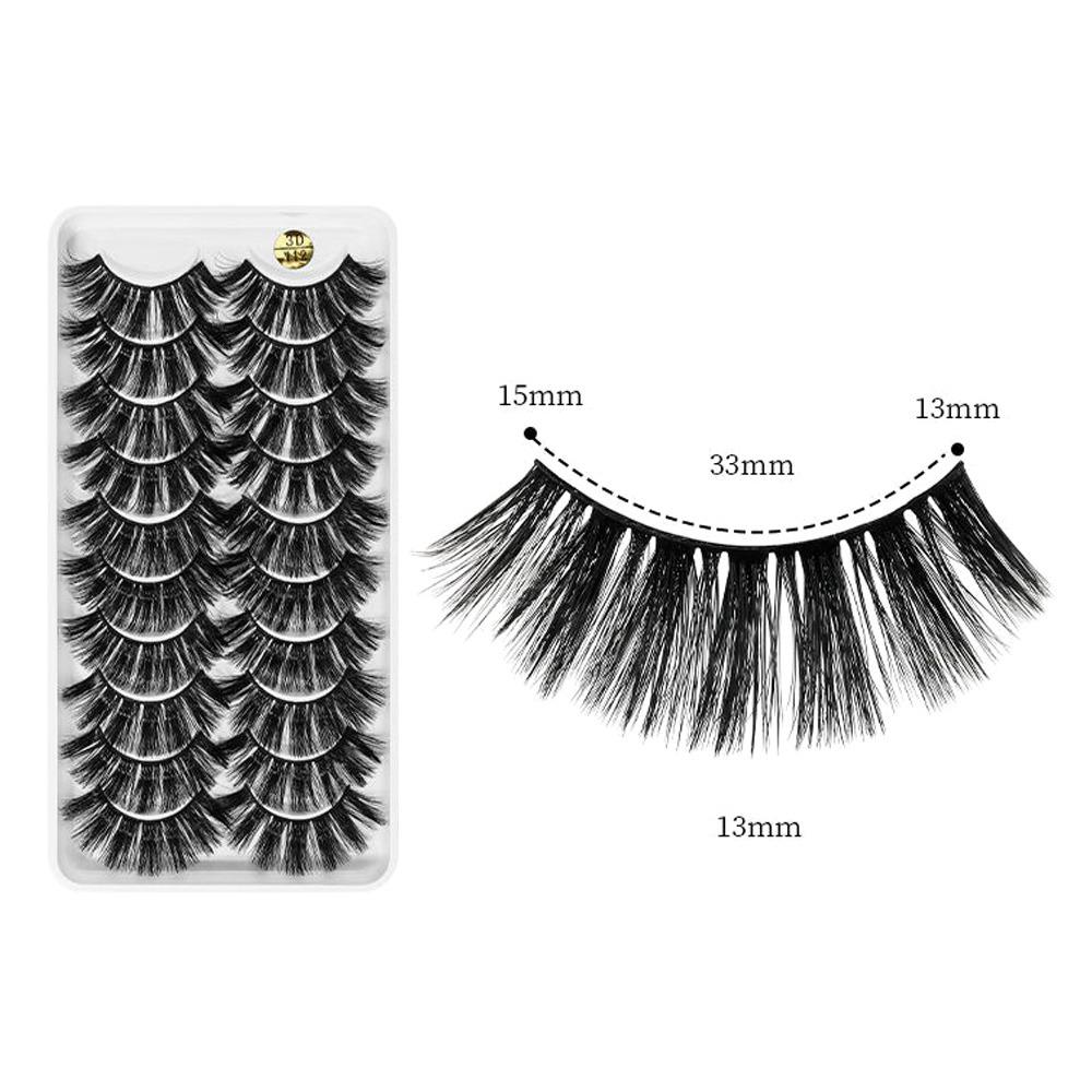 10 Pairs 3D Soft Mink Hair False Eyelashes Crisscross Thick Long Eye Lashes Women's Beauty