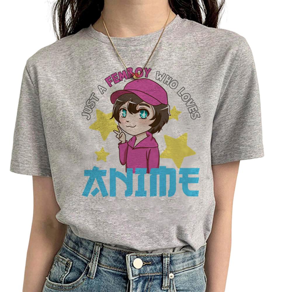 Femboy Tee Women Designer Streetwear Y2K Tshirt Girl Comic Clothes