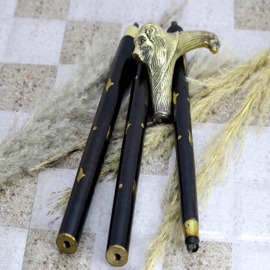 91.44 Cm Brass Lion Head Handle Wooden Handmade Walking Stick Cane Gift for Grandfather, Unique Waking Stick For Adult