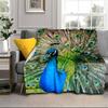 Peacock Displaying Plumage Blanket Flannel Blanket for Bed, Sofa, Camping, Hiking, Picnic Essentials, Gift for Family Fan Gifts