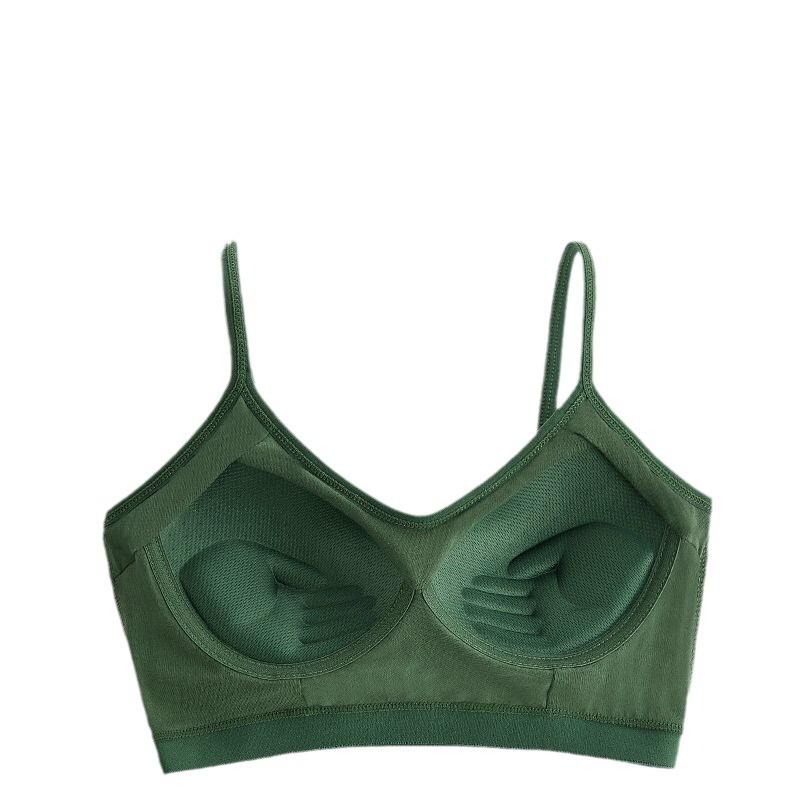 All-in-One Cotton Sports Bra Tank: Sweat-Wicking, Push-Up, Beautiful Back Design, Padded Bandeau, Anti-Exposure Base Layer