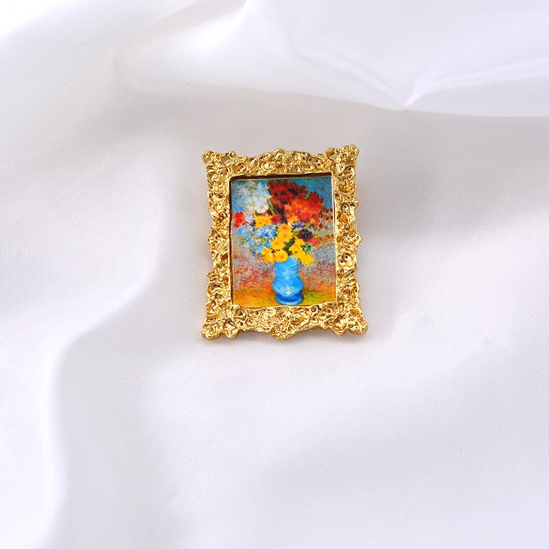 

Брошь в стиле ретро «Ренессанс Барокко» с изображением дамы в стиле масляной живописи 2019 г.