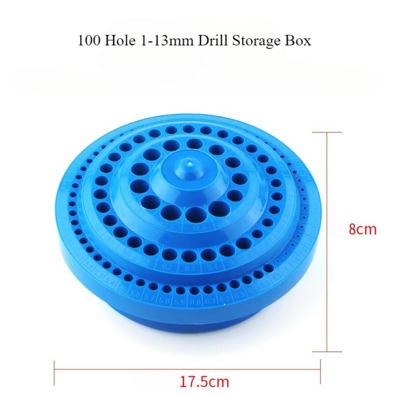 

1 шт. Коробка для хранения сверл, Держатель бит для роторного инструмента, Патрон, Настольный инструмент, Отверстия, Держатель бит для отвертки, 100 отверстий, Кейс для хранения головок сверл