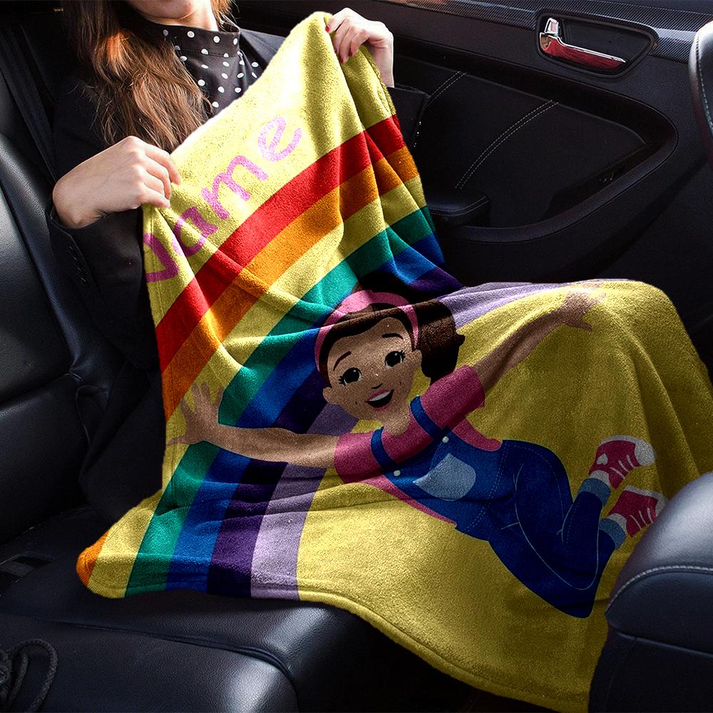 Nome Personalizzato Sig.ra. Coperta Stampata Tema Rachel - Perfetta per Divano, Letto, Viaggio e Uso Esterno | Lavabile in Lavatrice, Accogliente e Durevole.