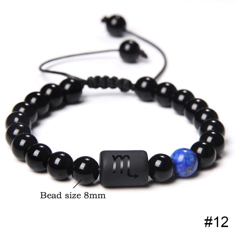 12 Constellations Woven Bracelet Creative Fashion Bracelet Adjustable Beaded Bracelet Jewelry Gift for Men Women