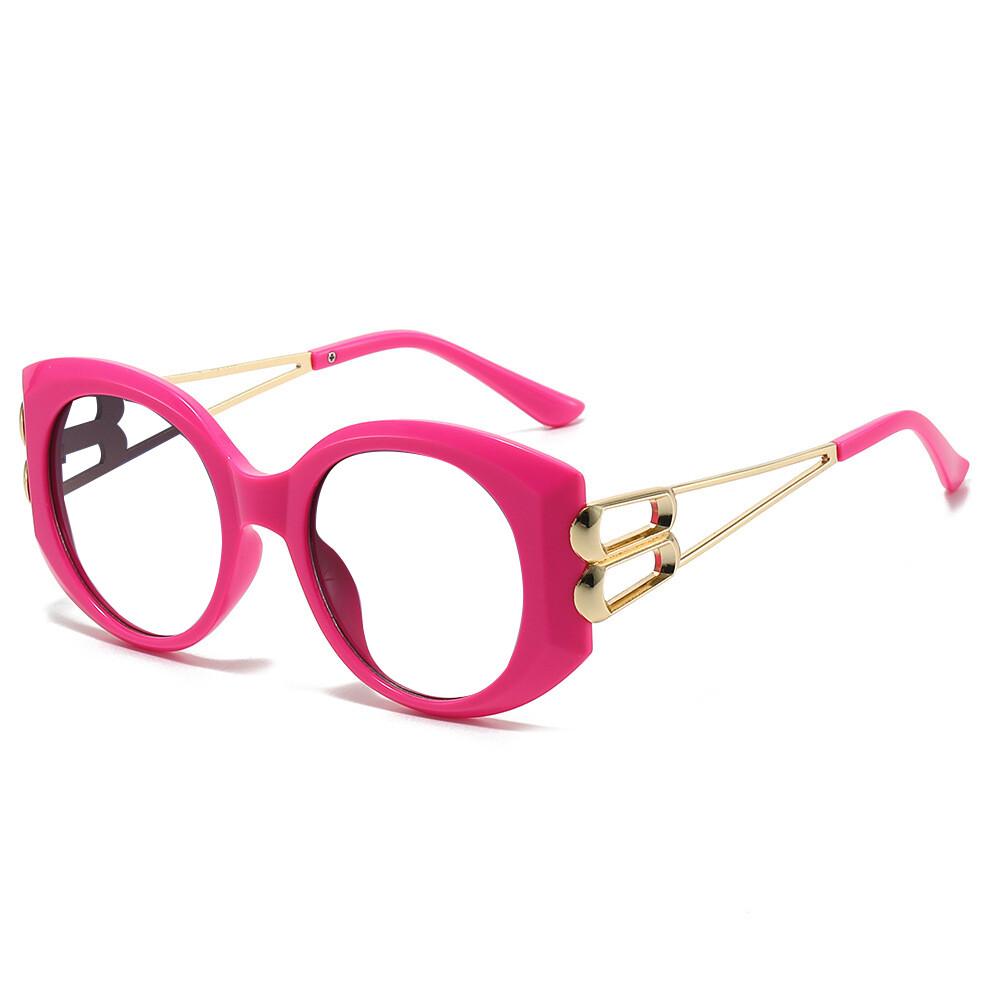 Designer Oversized Myopia Glasses Trendy Blue Light Blocking Luxury Women Eyewear Big Round Shortsighted