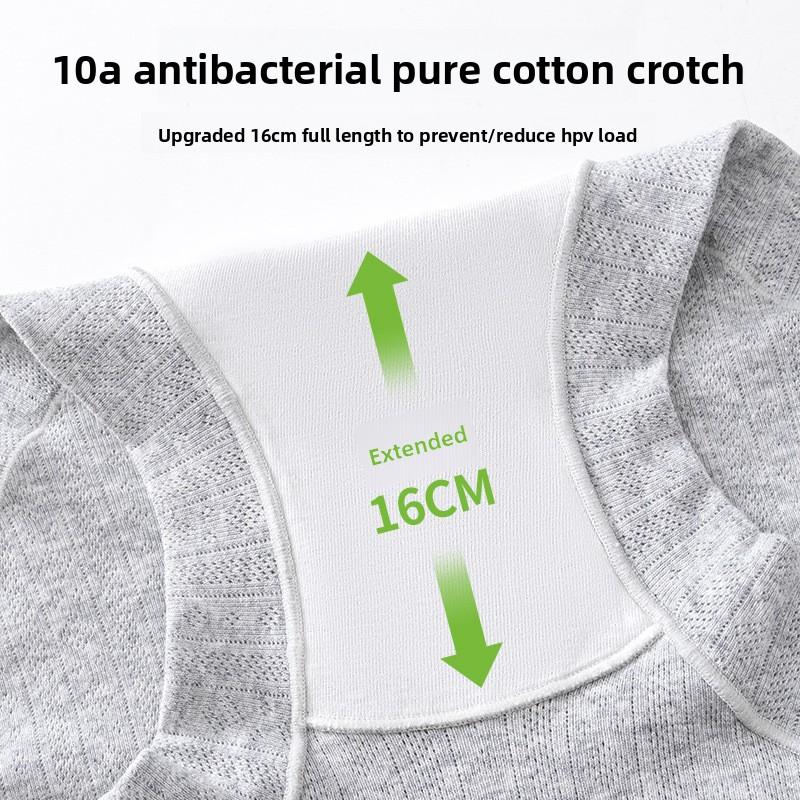 Women's Spring and Autumn Cotton 10A Antibacterial Crotch High Waist Hip Non-mark Flat Angle Briefs