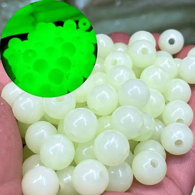 200 pièces Perles Fluorescentes en Caoutchouc Souple pour la Pêche Outils Haute Visibilité Lumineux pour la Pêche sur Glace Mer Eau Salée Appât Hameçon Stopper Accessoires 260319