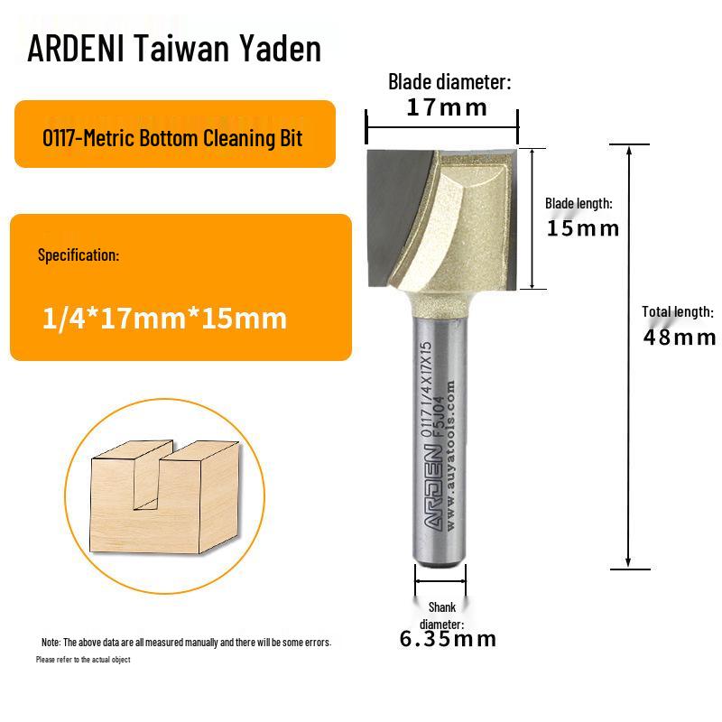 Yaden Metric Flat Bottom Woodworking Cutter: Slotting, Rebating, Milling, Trimming, Engraving, & Router.