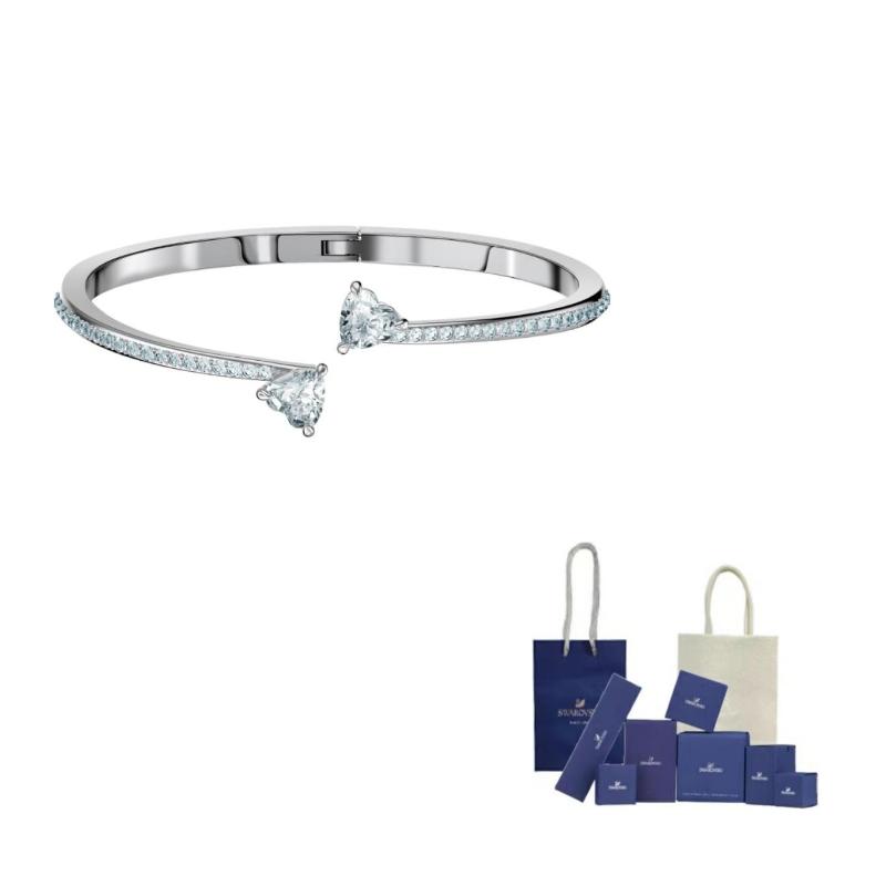 Swarovski Rhodium plated Bangles Womens S-Original Brand Box And Bag